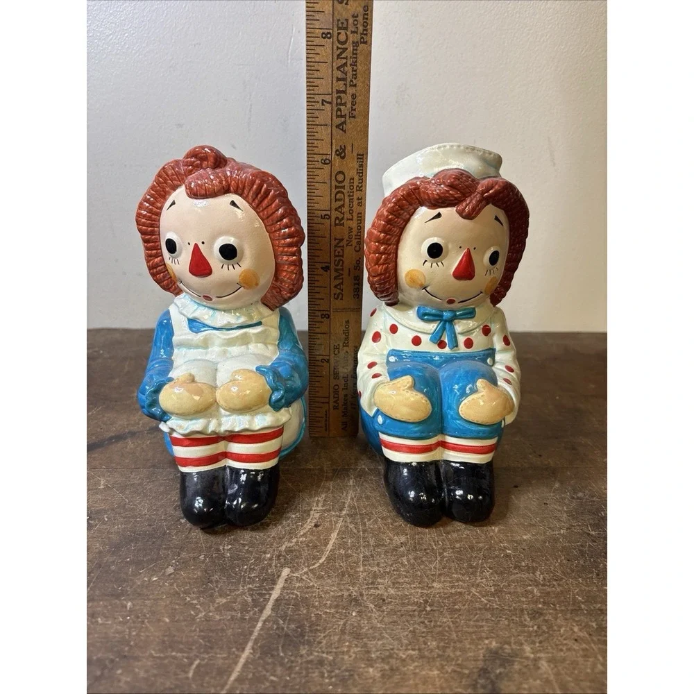 Vintage Raggedy Ann and Andy Bookends 1970 Bobbs-Merril Co
